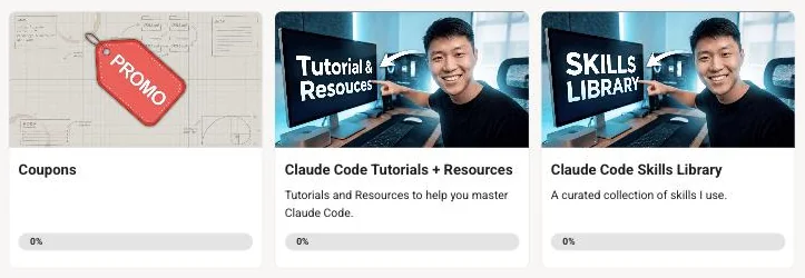 Coupons, Claude Code tutorials and the skills library in the classroom
